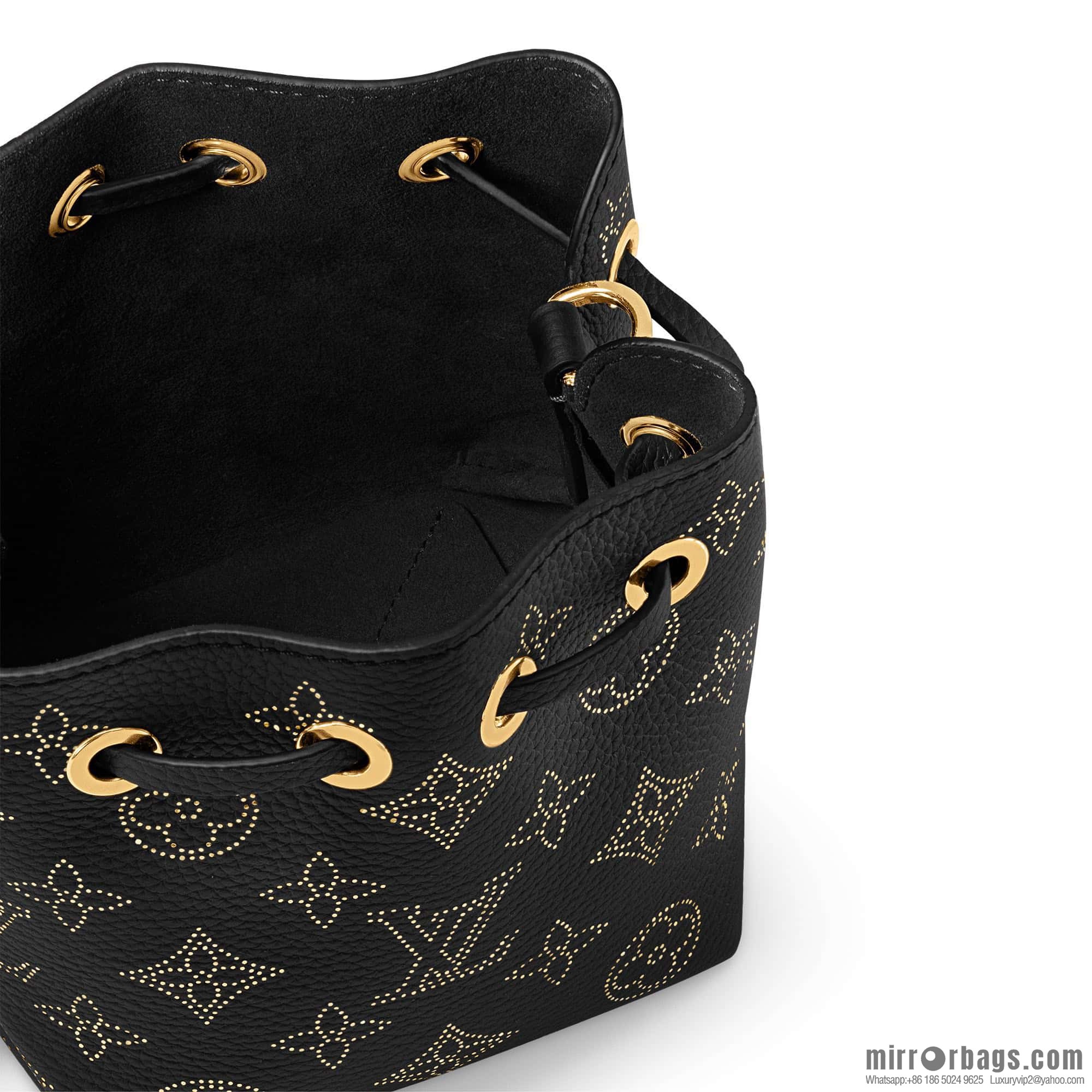 [Boutique‑grade] M82744 black full leather mini bucket bag series Pico Bella bucket bag