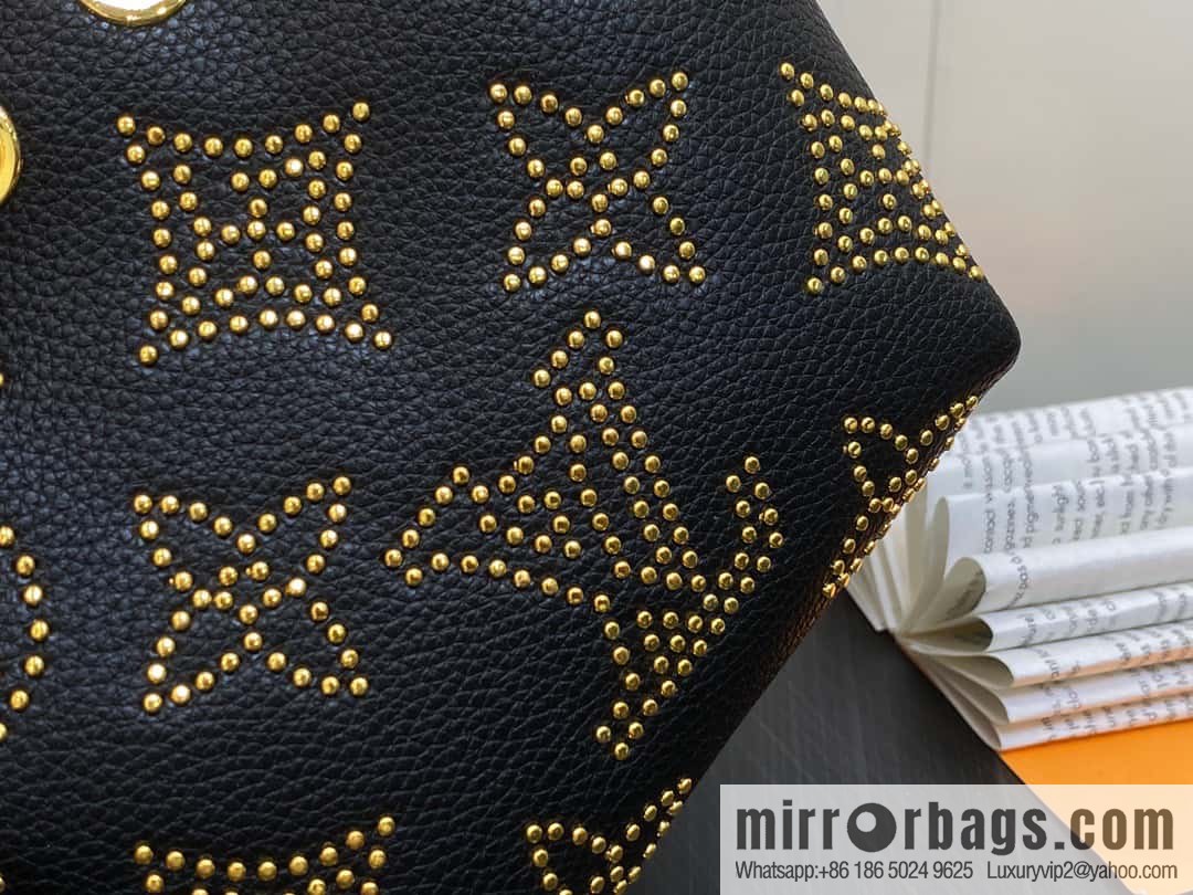 [Boutique‑grade] M82744 black full leather mini bucket bag series Pico Bella bucket bag