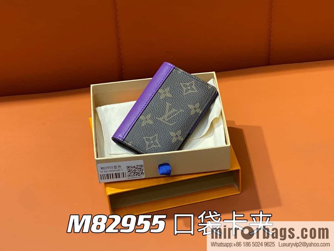 [Premium‑quality] M82955 monogram purple, card holder wallet series, this Coin card holder, pocket card holder