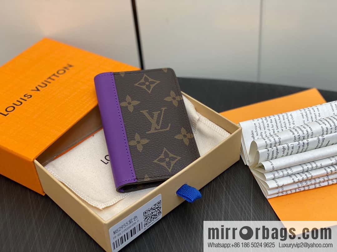 [Premium‑quality] M82955 monogram purple, card holder wallet series, this Coin card holder, pocket card holder