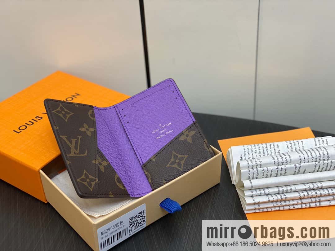 [Premium‑quality] M82955 monogram purple, card holder wallet series, this Coin card holder, pocket card holder