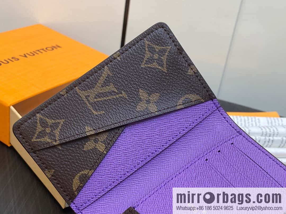[Premium‑quality] M82955 monogram purple, card holder wallet series, this Coin card holder, pocket card holder