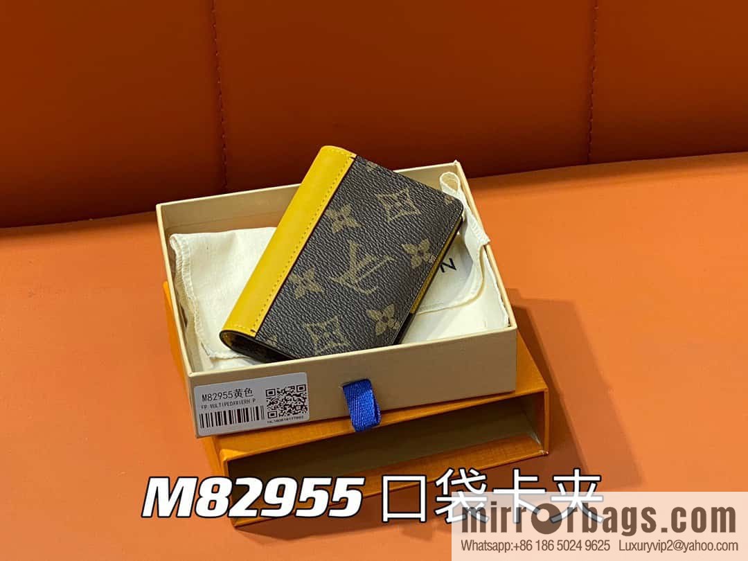 [Premium‑quality] M82955 monogram yellow, card holder wallet series, this Coin card holder, pocket card holder