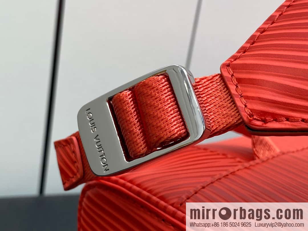 [Premium‑quality] M23764 red letters, full leather epi backpack series Christopher medium backpack M41709 M41379