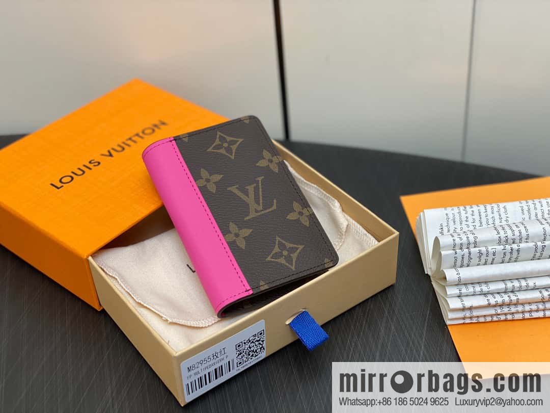 [Premium‑quality] M82955 monogram plum red, card clip wallet series, this Coin card holder, pocket card holder