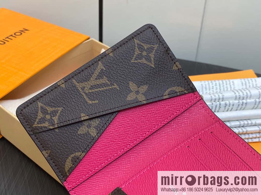 [Premium‑quality] M82955 monogram plum red, card clip wallet series, this Coin card holder, pocket card holder