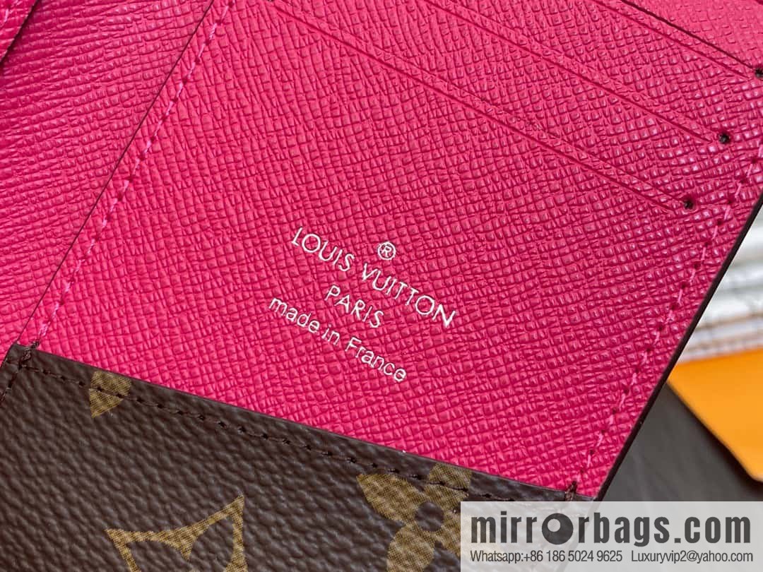 [Premium‑quality] M82955 monogram plum red, card clip wallet series, this Coin card holder, pocket card holder