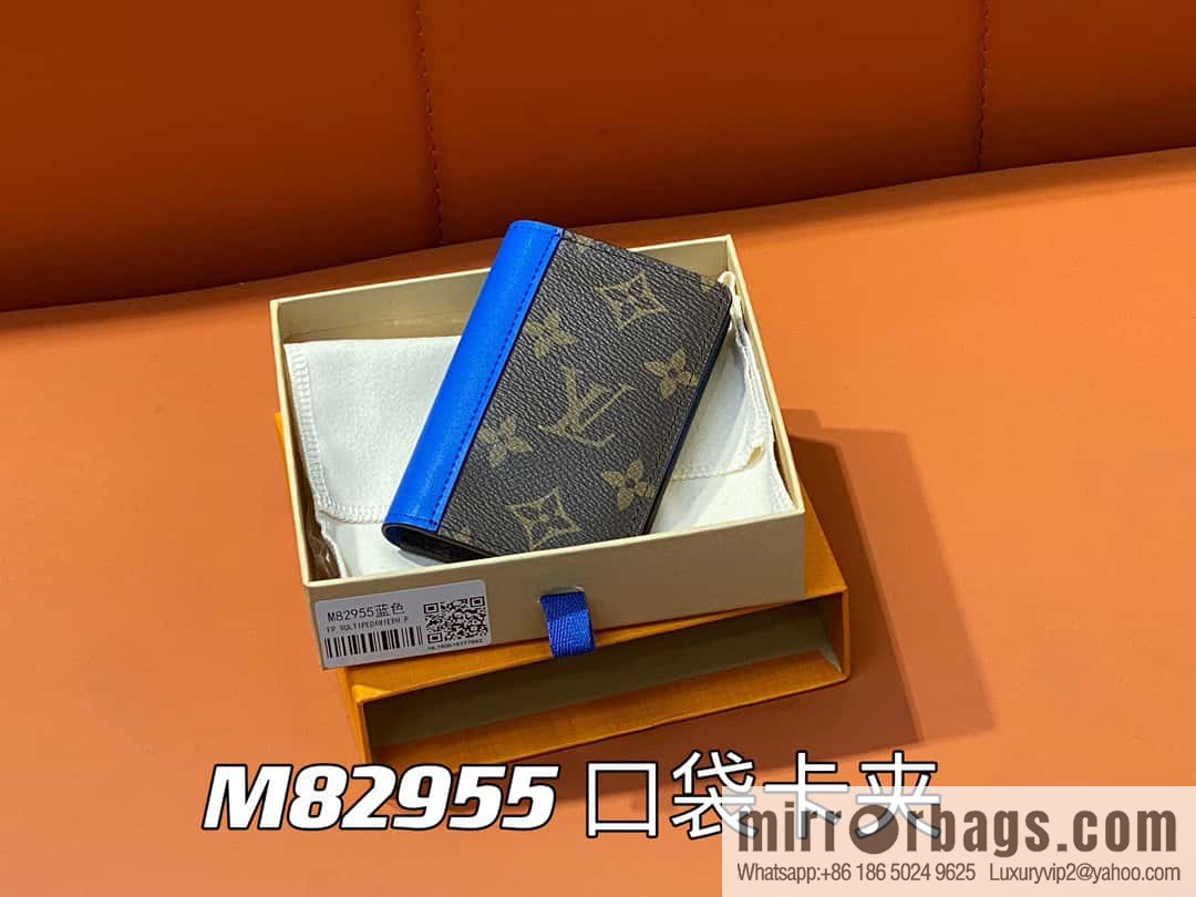 [Premium‑quality] M82955 monogram blue card holder wallet series, this Coin card holder, pocket card holder