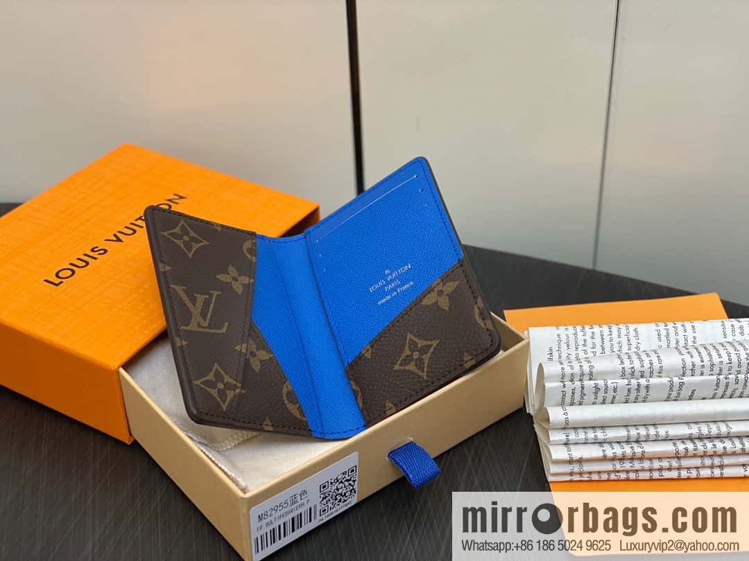 [Premium‑quality] M82955 monogram blue card holder wallet series, this Coin card holder, pocket card holder