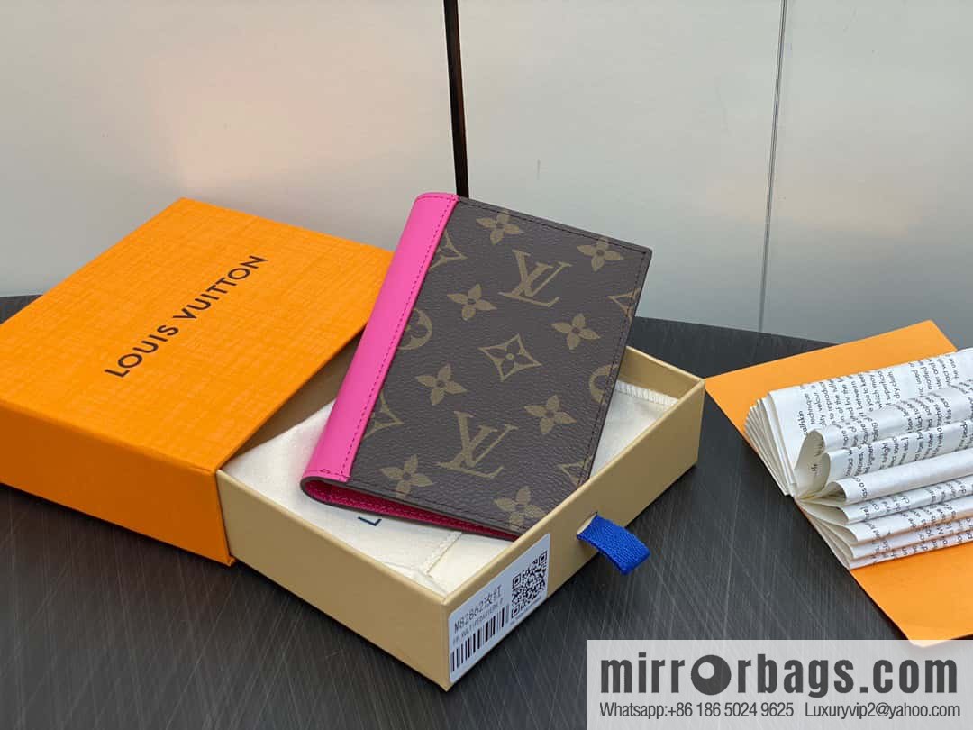 [Premium‑quality] M82862 monogram plum red, passport holder wallet series, passport protective cover