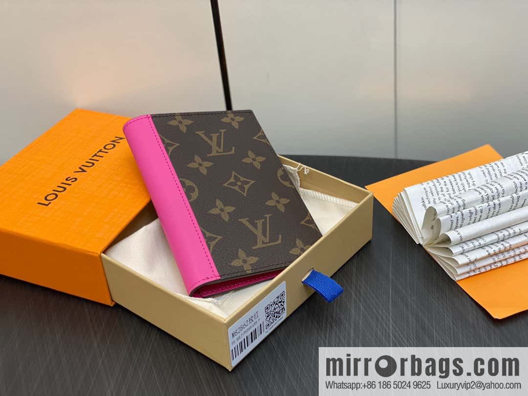 [Premium‑quality] M82862 monogram plum red, passport holder wallet series, passport protective cover