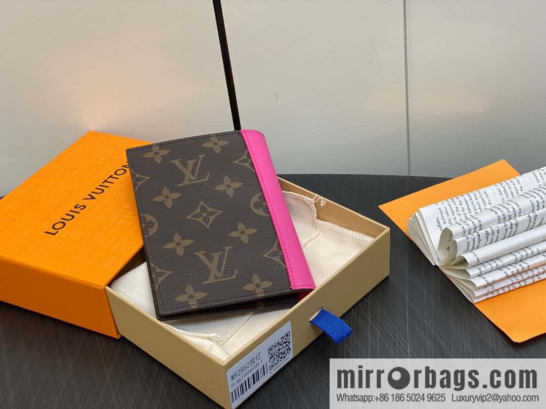 [Premium‑quality] M82862 monogram plum red, passport holder wallet series, passport protective cover