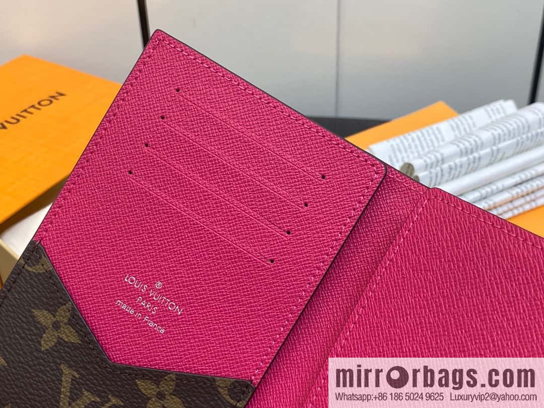 [Premium‑quality] M82862 monogram plum red, passport holder wallet series, passport protective cover