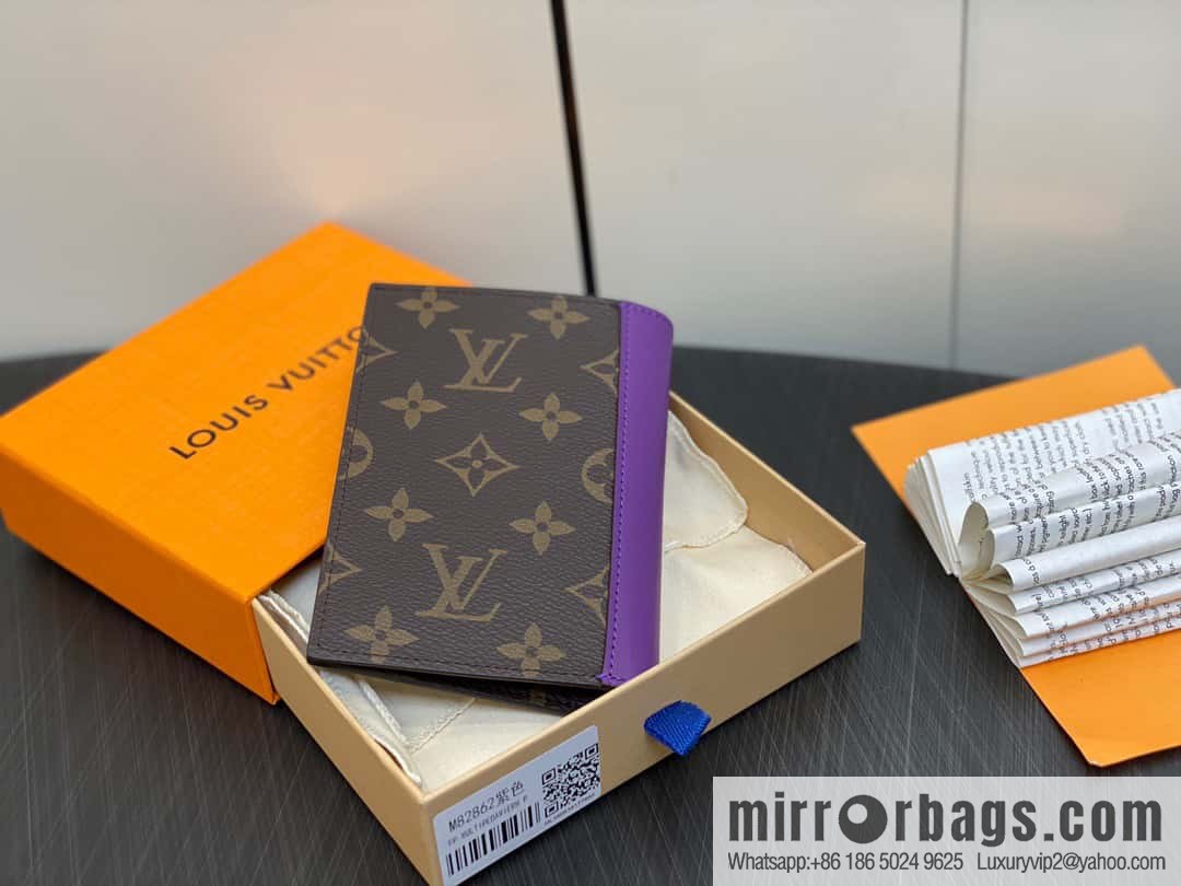 [Premium‑quality] M82862 monogram purple, passport holder wallet series, passport protective cover