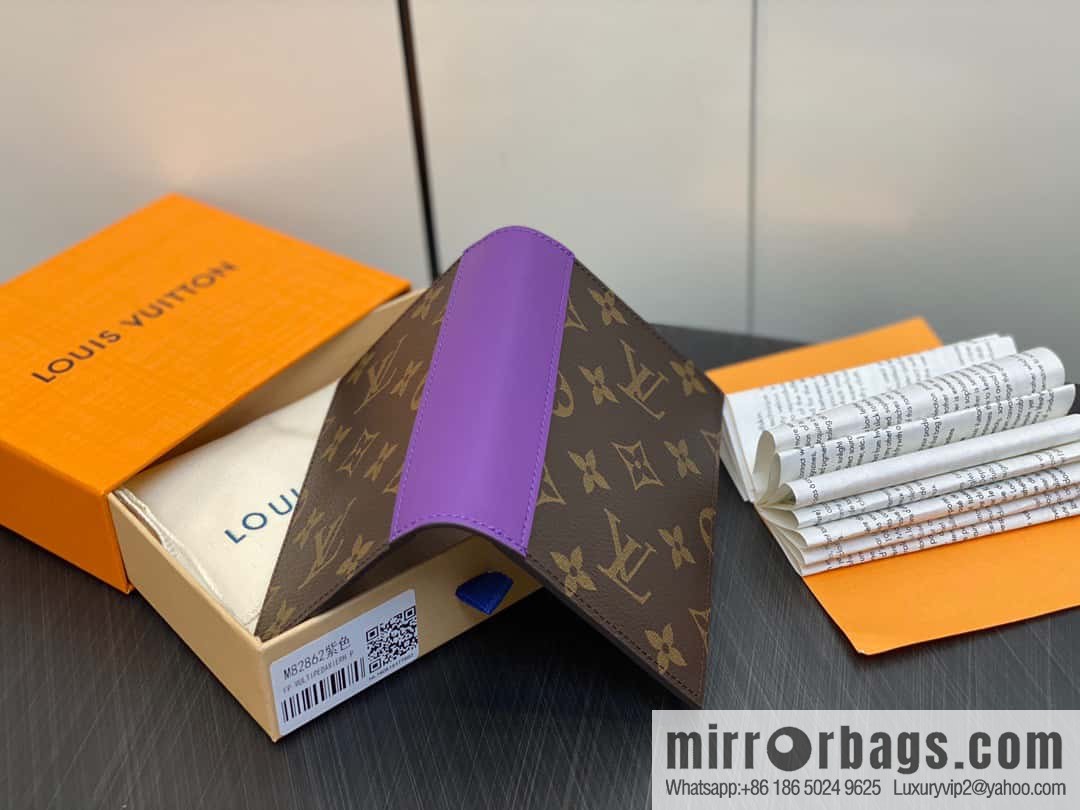 [Premium‑quality] M82862 monogram purple, passport holder wallet series, passport protective cover