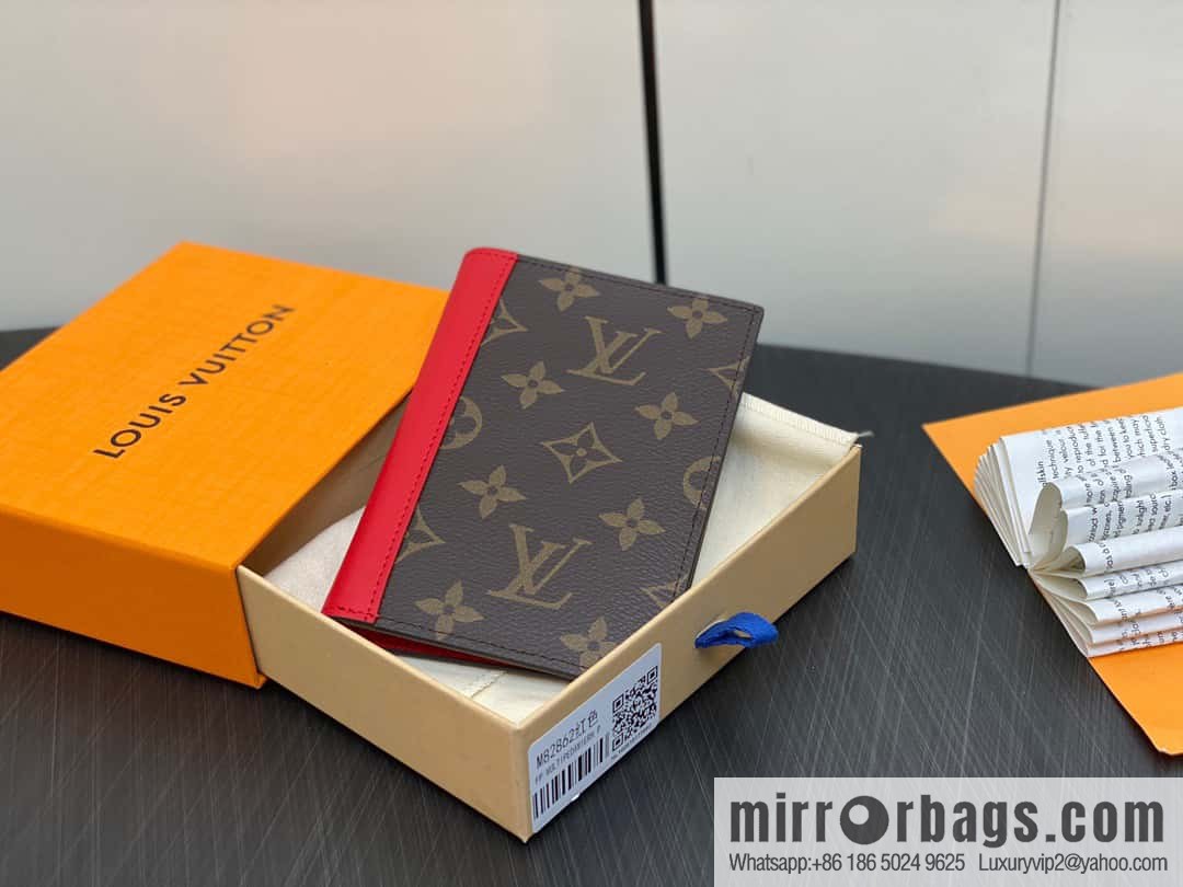 [Premium‑quality] M82862 monogram red, passport holder wallet series, passport protective cover