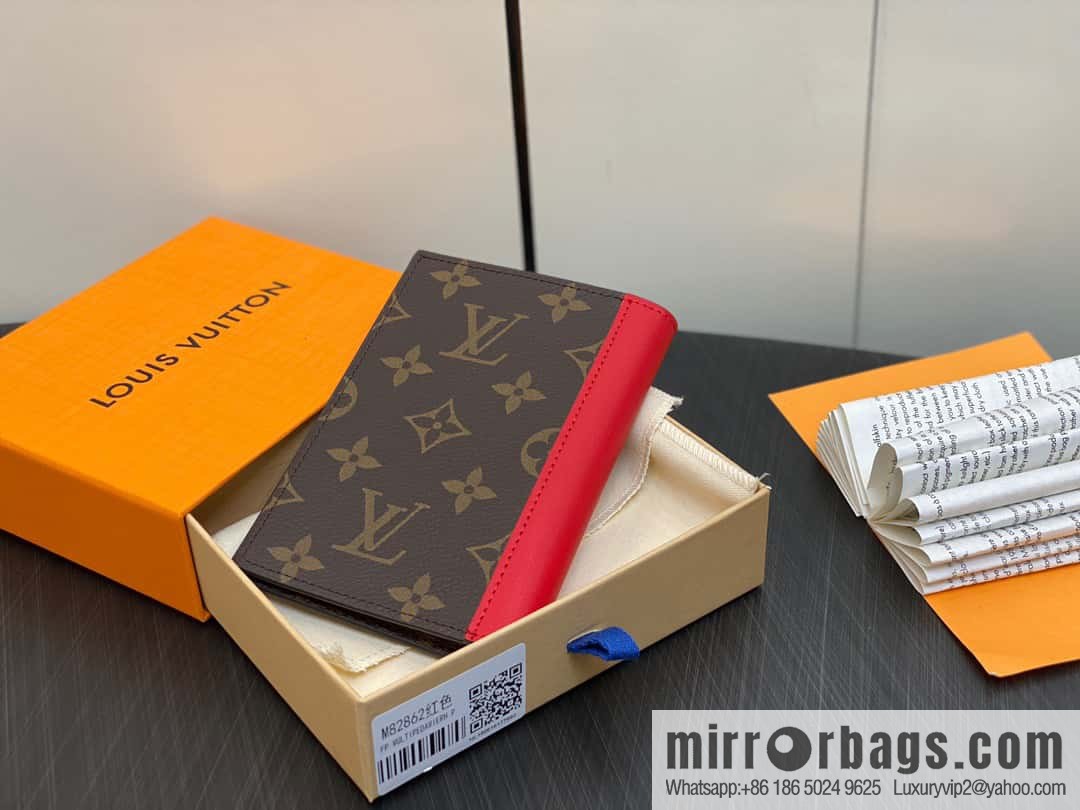 [Premium‑quality] M82862 monogram red, passport holder wallet series, passport protective cover