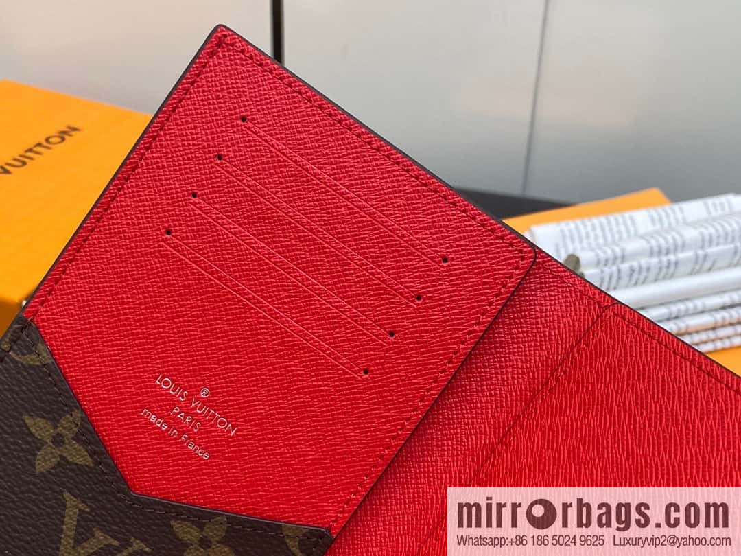 [Premium‑quality] M82862 monogram red, passport holder wallet series, passport protective cover