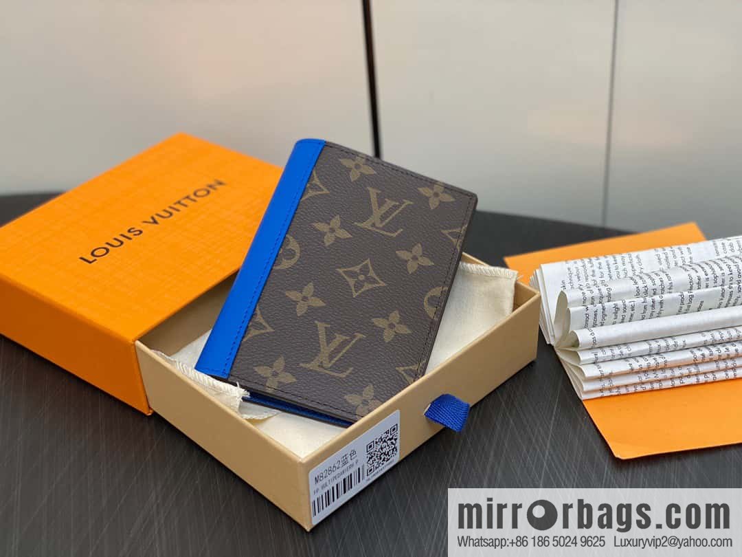 [Premium‑quality] M82862 monogram blue, passport holder wallet series, passport protective cover