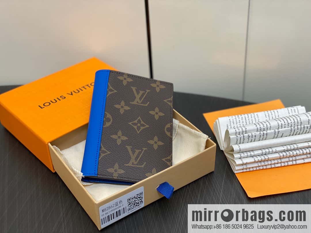 [Premium‑quality] M82862 monogram blue, passport holder wallet series, passport protective cover