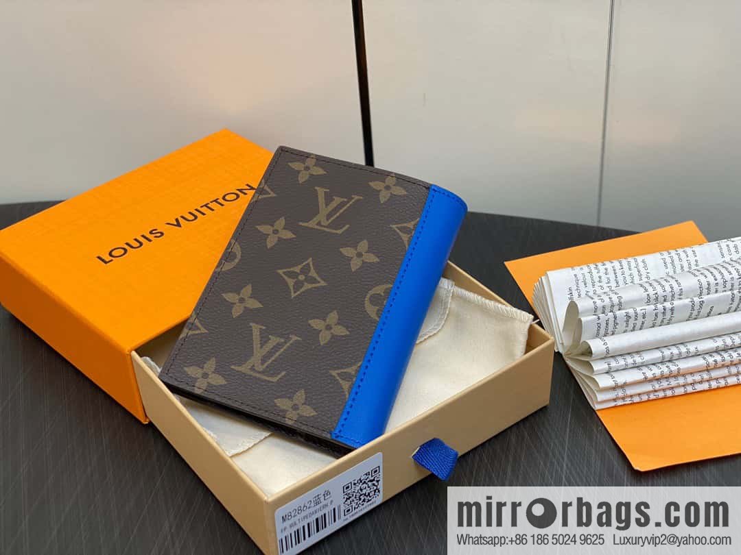 [Premium‑quality] M82862 monogram blue, passport holder wallet series, passport protective cover