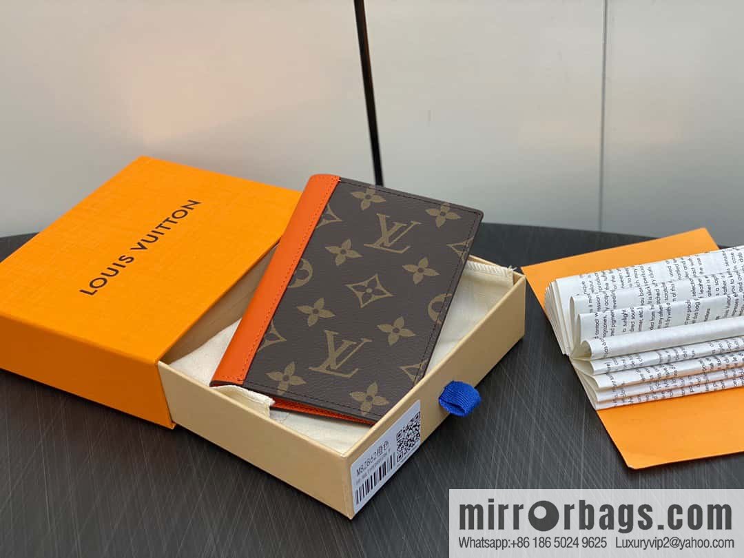 [Premium‑quality] M82862 monogram orange, passport holder wallet series, passport protective cover