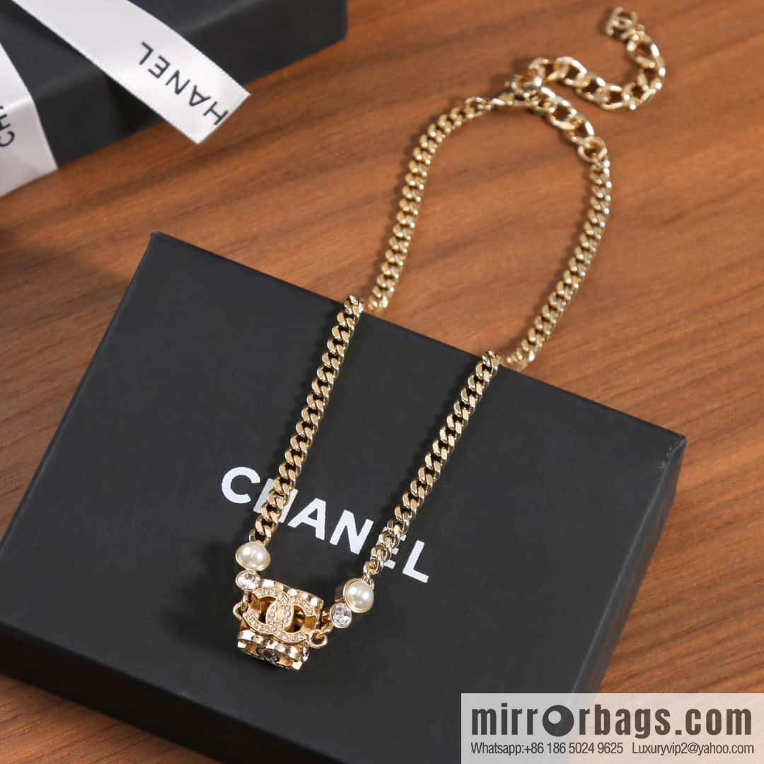 ☀️New ☑️ Chanel Double C Square Full Diamond Dice Necklace ☀️