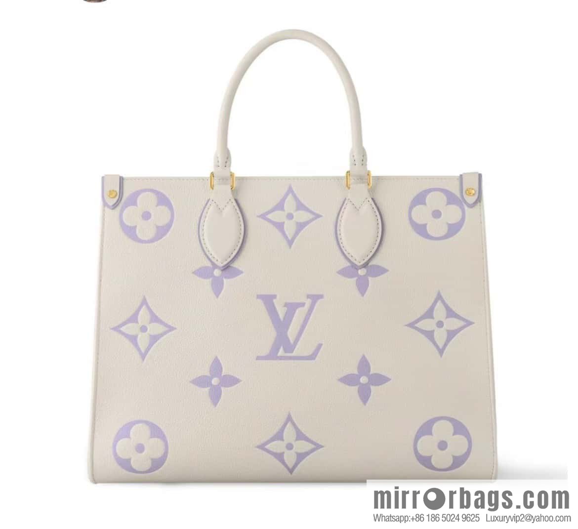 [Boutique‑grade] M23937 taro milk tea purple M45595 full leather square bag series On the go tote bag
