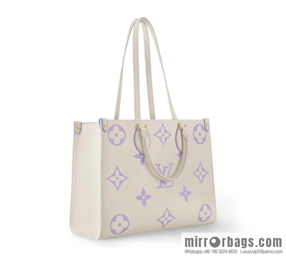 [Boutique‑grade] M23937 taro milk tea purple M45595 full leather square bag series On the go tote bag