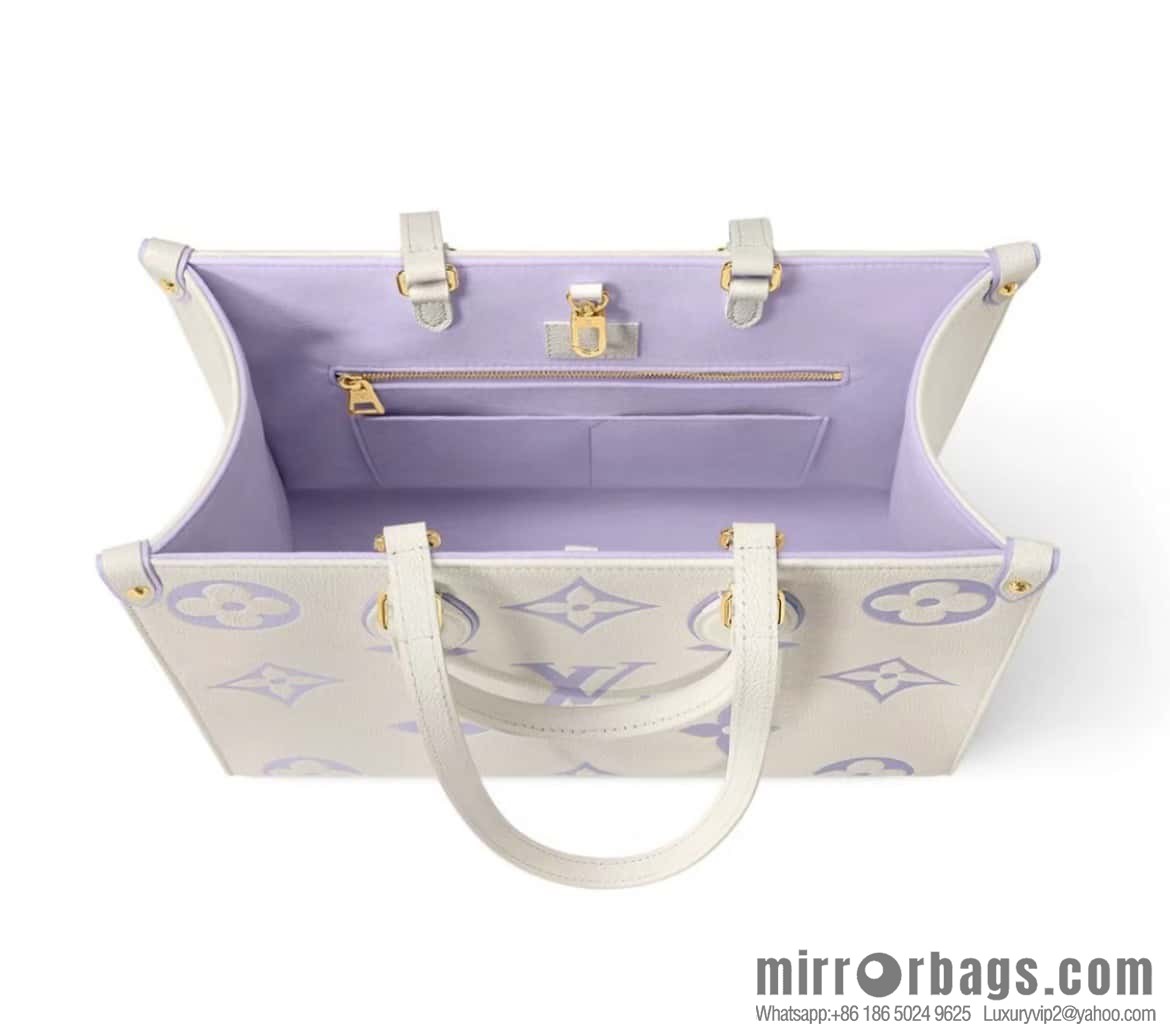 [Boutique‑grade] M23937 taro milk tea purple M45595 full leather square bag series On the go tote bag