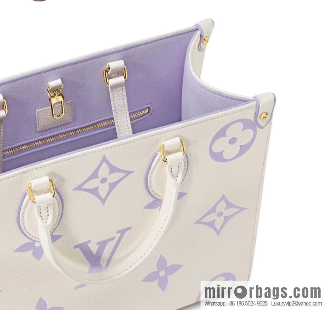 [Boutique‑grade] M23937 taro milk tea purple M45595 full leather square bag series On the go tote bag