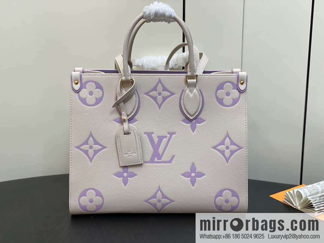 [Boutique‑grade] M23937 taro milk tea purple M45595 full leather square bag series On the go tote bag
