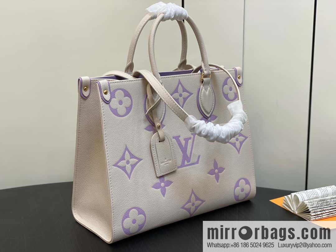 [Boutique‑grade] M23937 taro milk tea purple M45595 full leather square bag series On the go tote bag