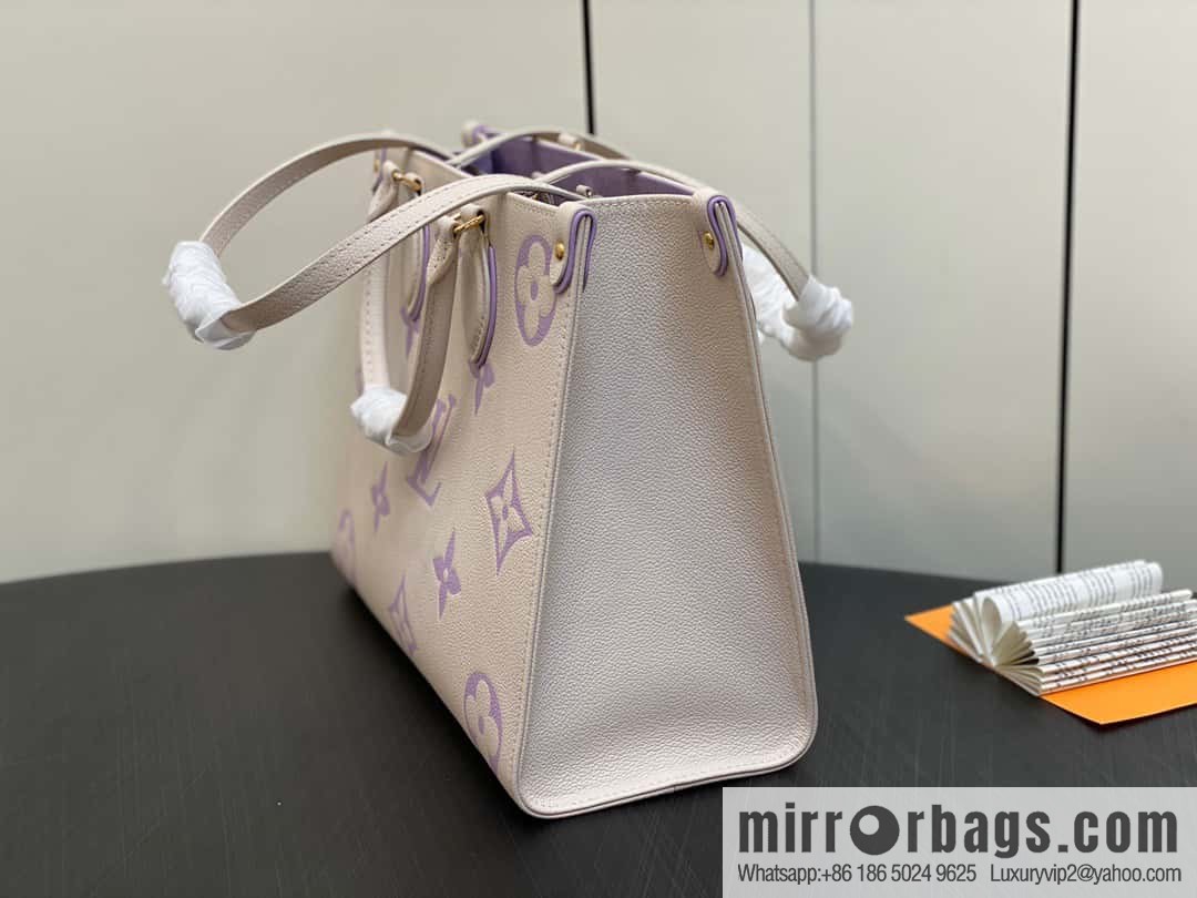 [Boutique‑grade] M23937 taro milk tea purple M45595 full leather square bag series On the go tote bag