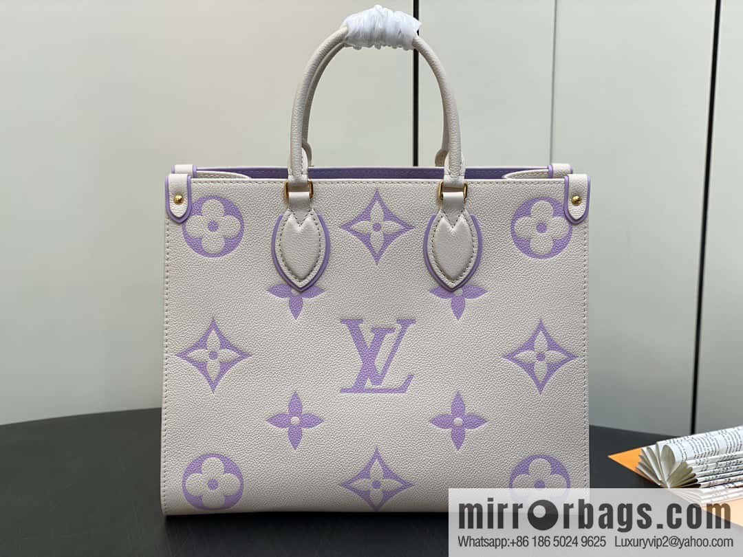 [Boutique‑grade] M23937 taro milk tea purple M45595 full leather square bag series On the go tote bag