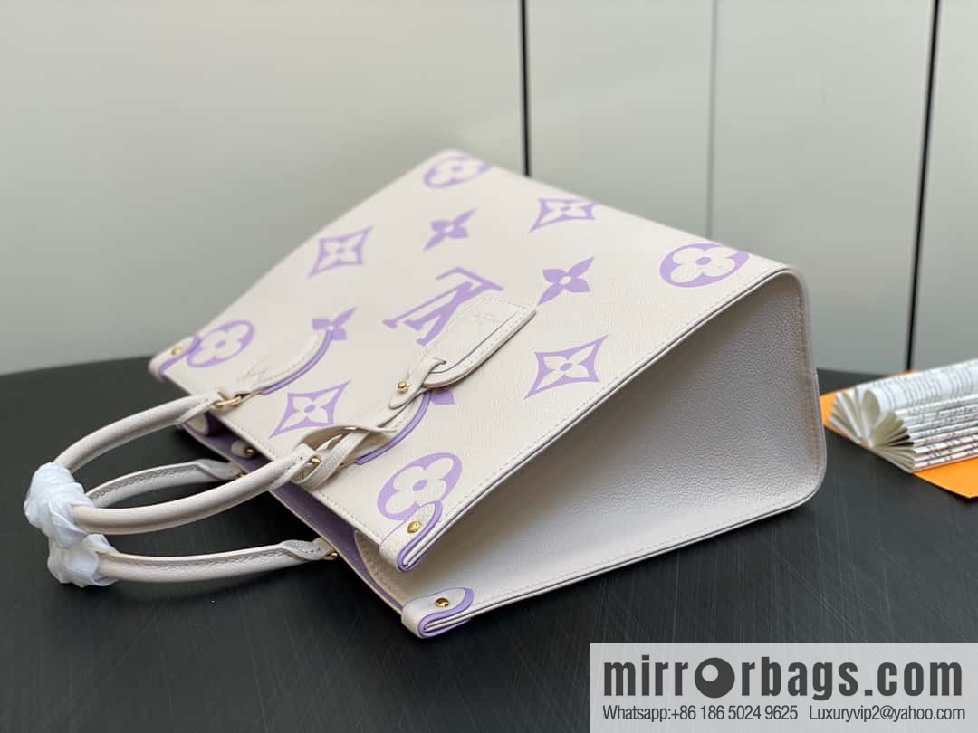 [Boutique‑grade] M23937 taro milk tea purple M45595 full leather square bag series On the go tote bag