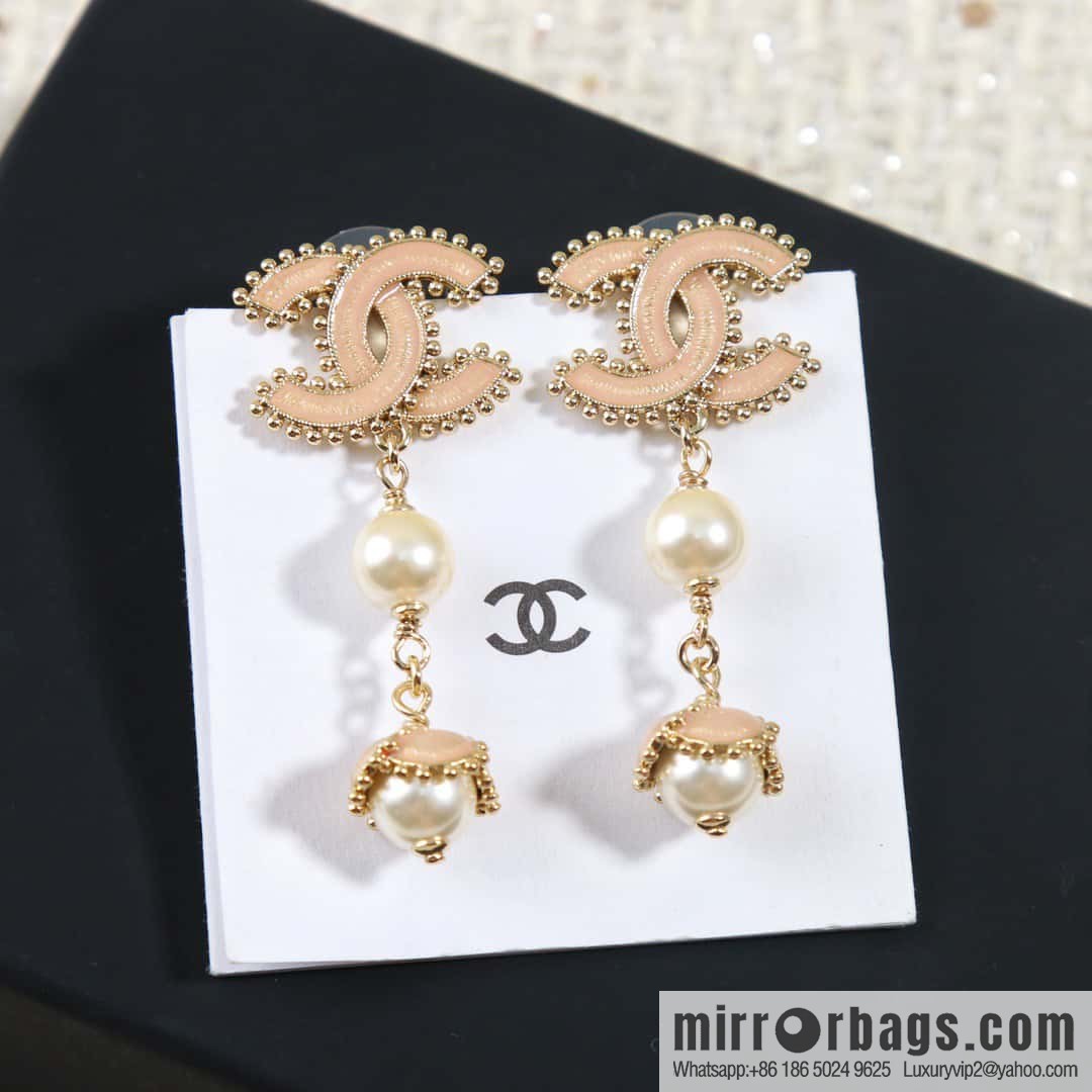 ☀️New ☑️ Chanel C3 double c pearl oil stud earrings ☀️