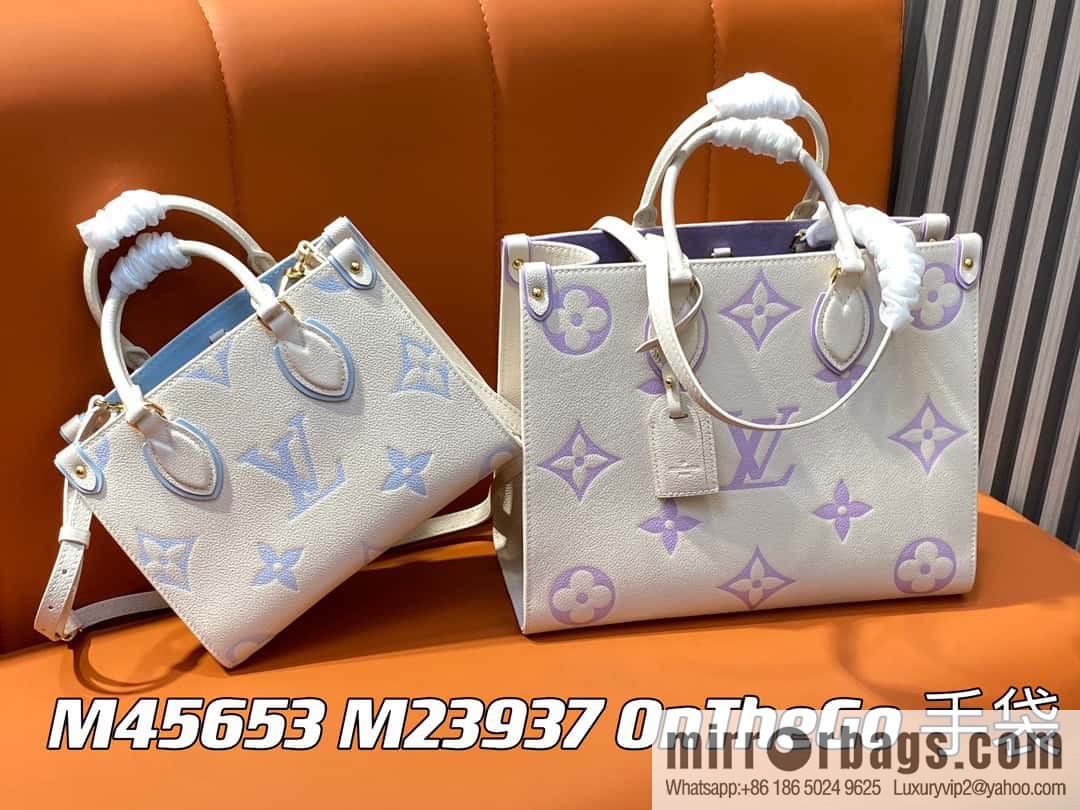 [Boutique‑grade] M45653 blueberry milk M46833 M46569 full leather square bag series, this OnTheGo small handbag.