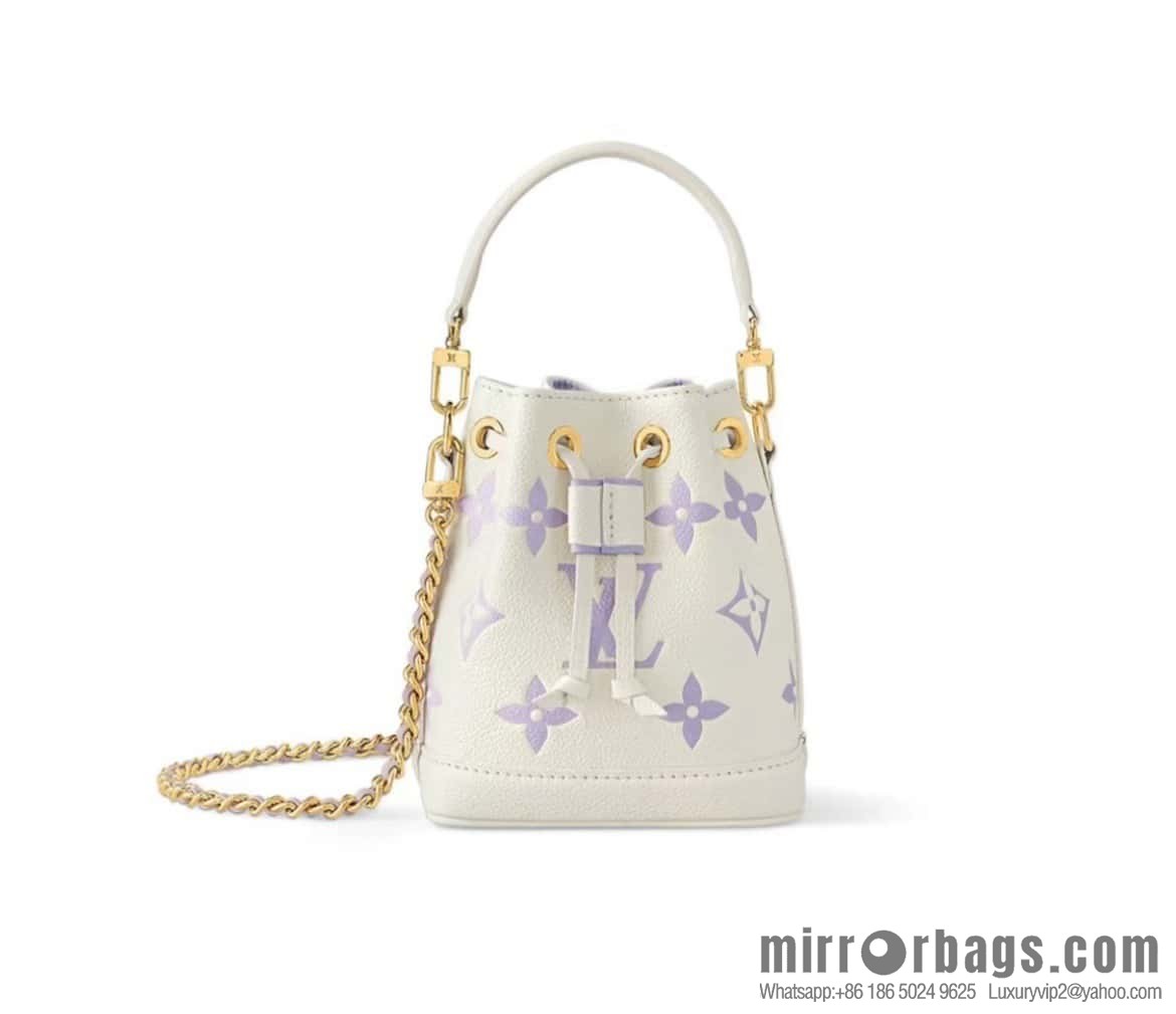[Boutique‑grade] M82933 taro milk tea purple, full leather mini Nano Noé bucket bag M81626 M46291 Nano Noé handbag