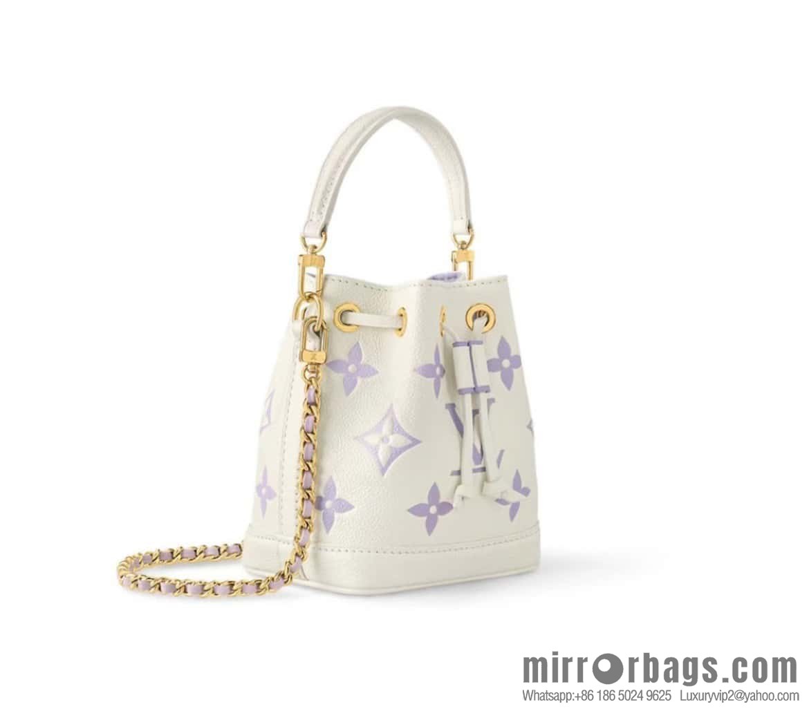 [Boutique‑grade] M82933 taro milk tea purple, full leather mini Nano Noé bucket bag M81626 M46291 Nano Noé handbag