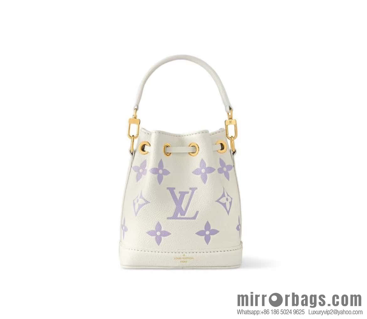 [Boutique‑grade] M82933 taro milk tea purple, full leather mini Nano Noé bucket bag M81626 M46291 Nano Noé handbag