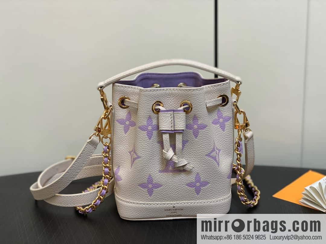 [Boutique‑grade] M82933 taro milk tea purple, full leather mini Nano Noé bucket bag M81626 M46291 Nano Noé handbag
