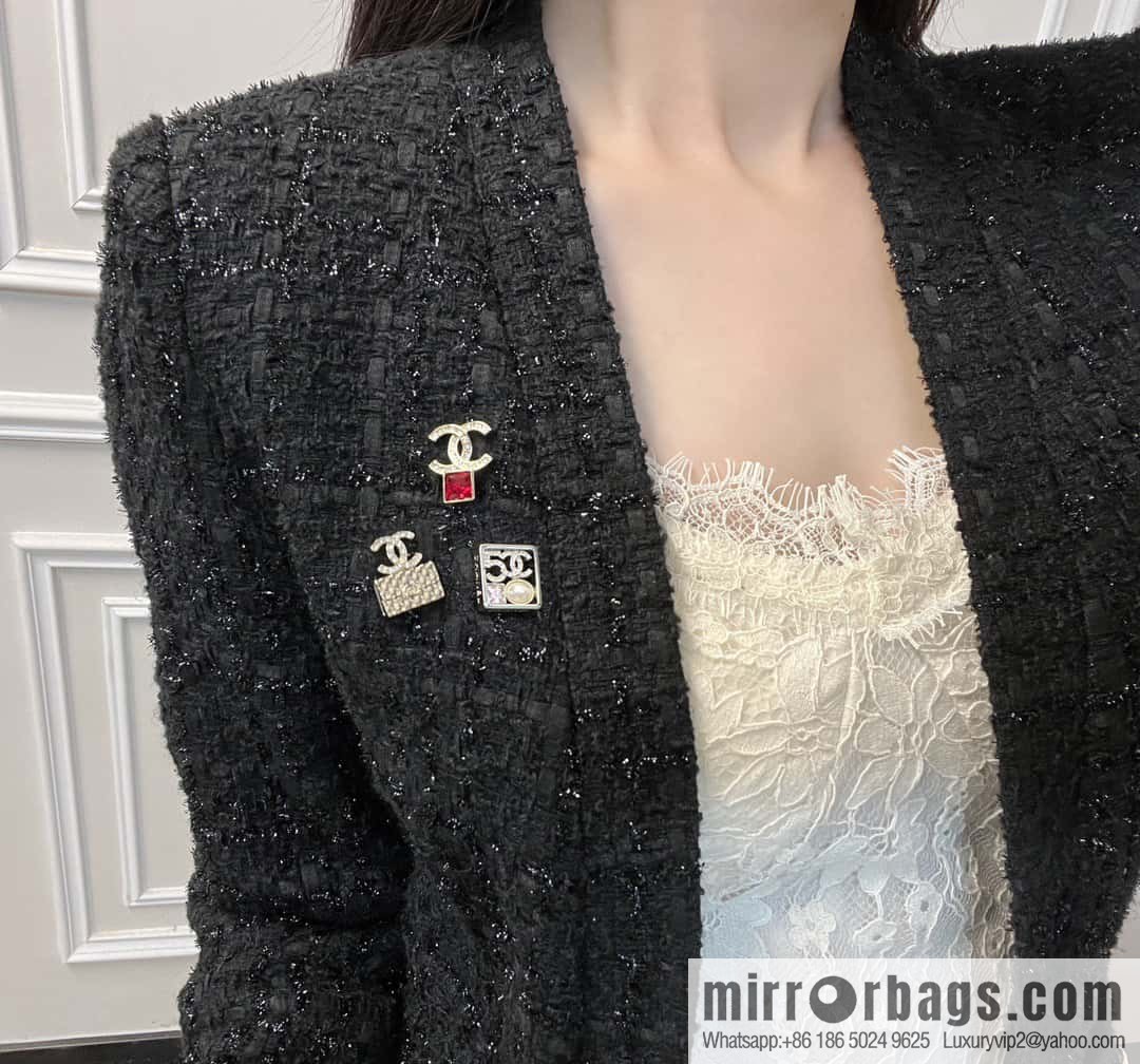[Three in one] ☀️ new ☑️ Chanel double c bag square diamond three-piece brooch ☀️