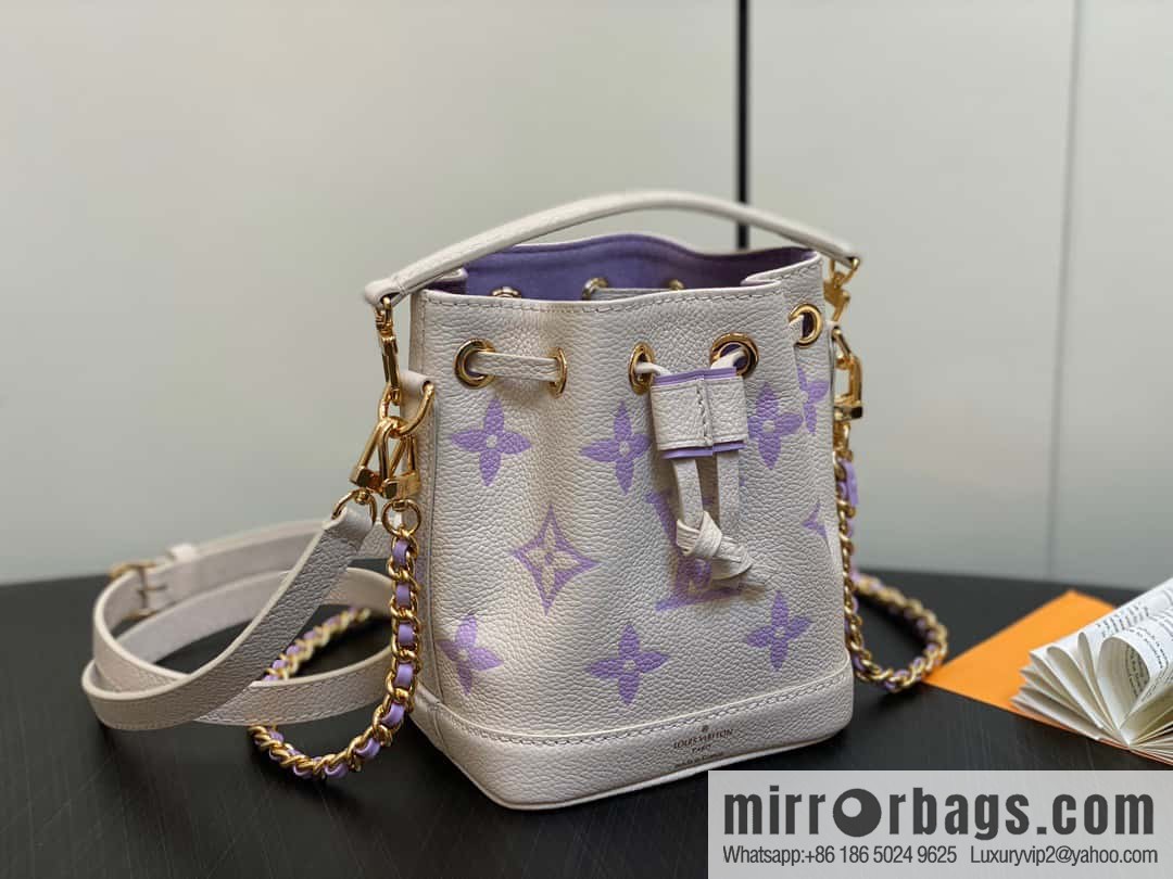 [Boutique‑grade] M82933 taro milk tea purple, full leather mini Nano Noé bucket bag M81626 M46291 Nano Noé handbag