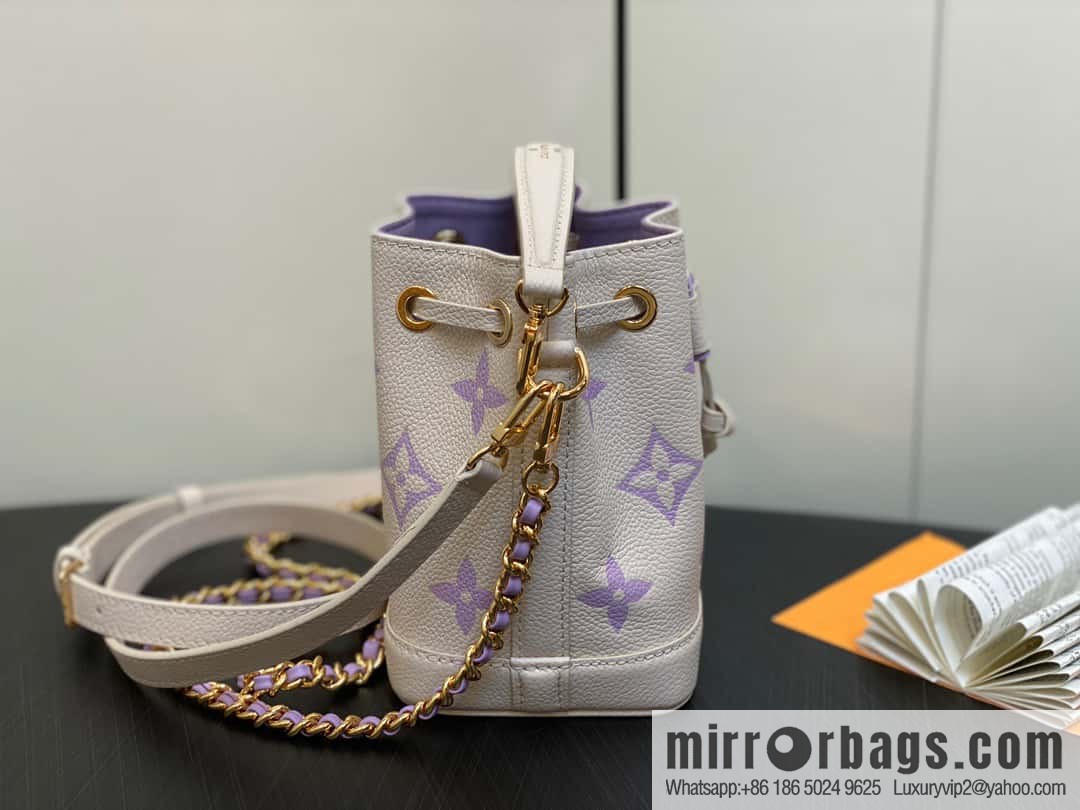 [Boutique‑grade] M82933 taro milk tea purple, full leather mini Nano Noé bucket bag M81626 M46291 Nano Noé handbag