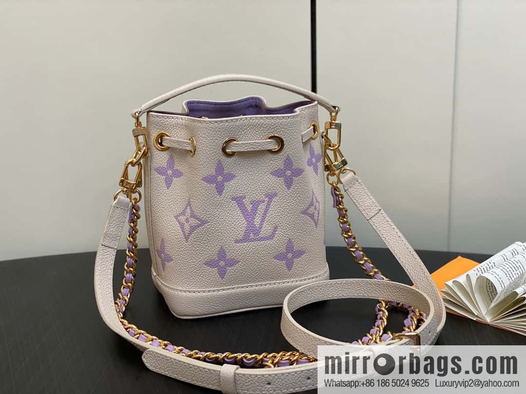 [Boutique‑grade] M82933 taro milk tea purple, full leather mini Nano Noé bucket bag M81626 M46291 Nano Noé handbag