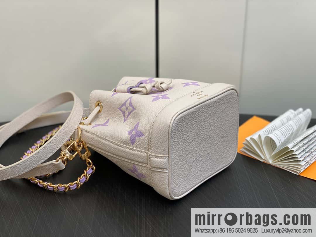 [Boutique‑grade] M82933 taro milk tea purple, full leather mini Nano Noé bucket bag M81626 M46291 Nano Noé handbag