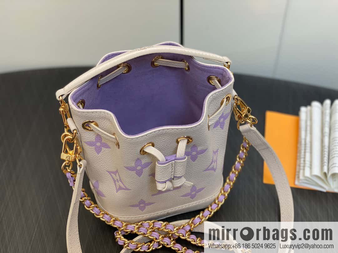 [Boutique‑grade] M82933 taro milk tea purple, full leather mini Nano Noé bucket bag M81626 M46291 Nano Noé handbag