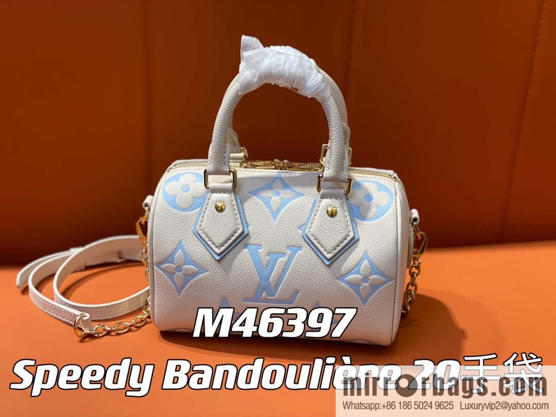 [Premium‑quality] M46397 blueberry milk, full leather speedy pillow bag series Speedy Bandoulière 20 handbag