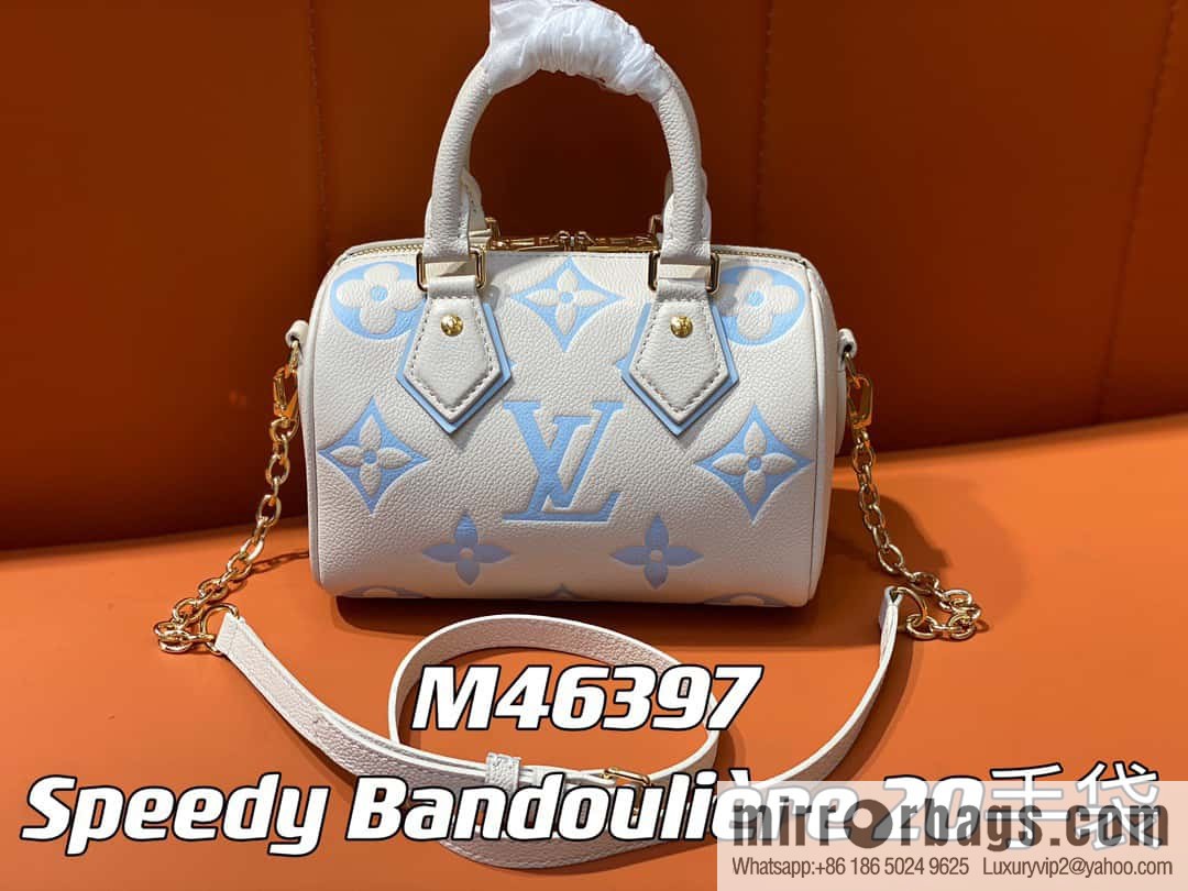 [Premium‑quality] M46397 blueberry milk, full leather speedy pillow bag series Speedy Bandoulière 20 handbag